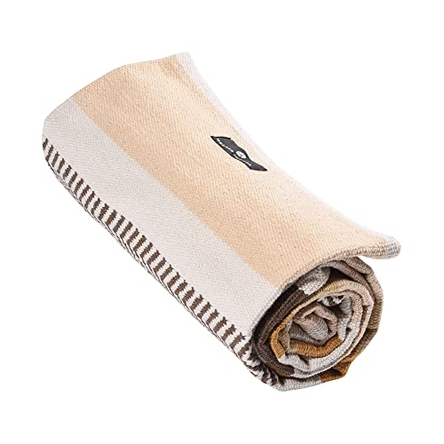 Hugger Mugger Cotton Yoga Rug - Absorbent, Grippy Tight Weave, Ashtanga and Hot Yoga Rug, Helps with Slippery Hands and Feet - color: Moab
