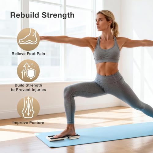 Ankle Balance Board Foot Strengthener Blackboard Trainer, Bamboo Axis Board Ankle Balance Boards for Physical Therapy, Posture Correction for Plantar Fasciitis Relief