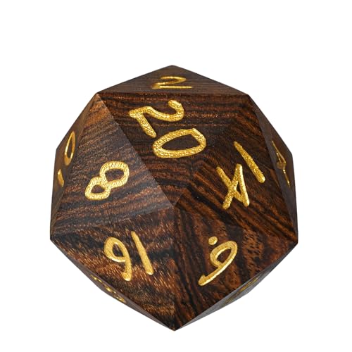 50mm Wooden D20 Dice Bocote Wood 20 Sided Dice for D&D Tabletop Game - color: D20 Garapa
