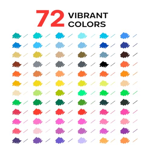 72 Watercolor Markers Set | Water Color Pens with Brush & Fineliner, Water-Based Art Markers | Dual Tip Markers for Adult Coloring, Lettering, Calligraphy, Sketching, Journaling & Illustration - color: Black