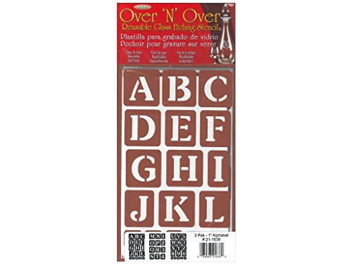 Armour Products Etch Over N Over Stencil with 1.5-Inch Letters, 3 Sheets