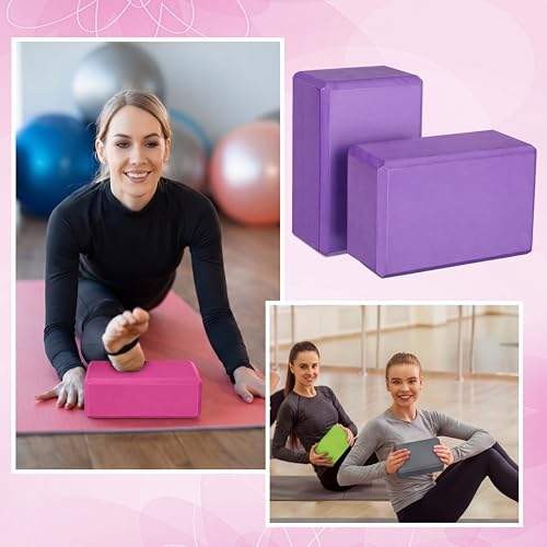 Wettarn 12 Pcs Yoga Blocks Bulk 9 x 6 x 4 Inch EVA Foam Supportive Yoga Brick Lightweight Soft Non Slip Gymnastic Blocks Yoga Pilates Accessories for Girls Women Beginners, Stretching and Meditation