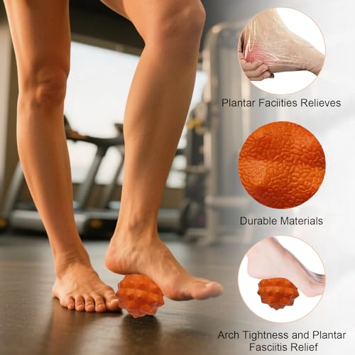 Foot Massage Ball, Pain Relieve from Plantar Fasciitis, Massage Tool for Tight Muscles and Sore Feet, Restore Foot Massage Roller, Myofascial Release - color: 1 Orange Green Massage Ball