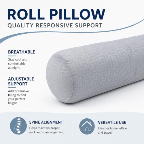 Neck Roll Pillow, Cervical Neck Pillow Bolster Pillow for Sleeping - color: Slate Gray