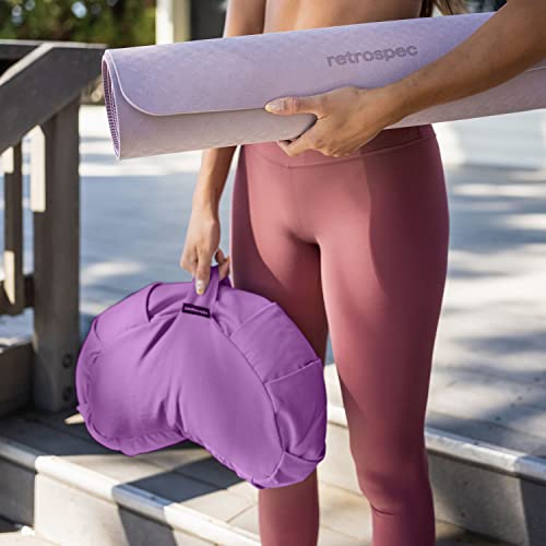 Retrospec Sedona Zafu Meditation Cushion Filled w/Buckwheat Hulls - Yoga Pillow for Meditation Practices - Machine Washable 100% Cotton Cover & Durable Carry Handle Round & Crescent, 1 Ct (Pack of 1) - color: Mulberry, size: 1 Count (Pack of 1)