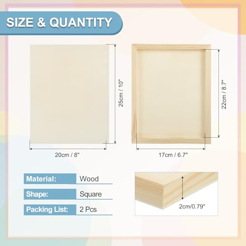 MECCANIXITY 6 Pack Wood Canvas Boards, 8x10 Inch Art Canvases Square Unfinished Wood Panel for Painting, Crafts, DIY Projects, Pouring Art - size: 8x10 Inch