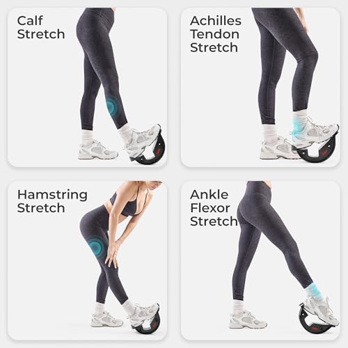 Sunny Health & Fitness Adjustable Calf & Ankle Stretcher | Plantar & Tight Calves Relief, Hamstring & Ankle Strengthener, Mobility & Stretching Device, Fits All Shoe Sizes - color: Black