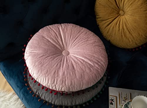 Round Throw Pillow Thickened Seat Cushion Sofa Cushion Meditation Pillow Living Room Window Balcony Decoration Pillow (15.7in, Pink) - color: Pink, size: 15.7in