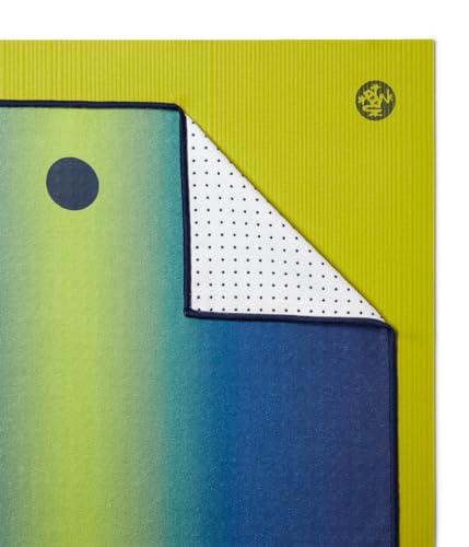 Manduka Yogitoes Hot Yoga Mat Towel - 71" | Moisture Activated Grip | Patented Silicone Nubs | Highly Absorbent, Durable & Easy Care | Made from Recycled Materials | 71 x 24 Inches | Emerald Array - color: Emerald Array, size: 71" x 24"