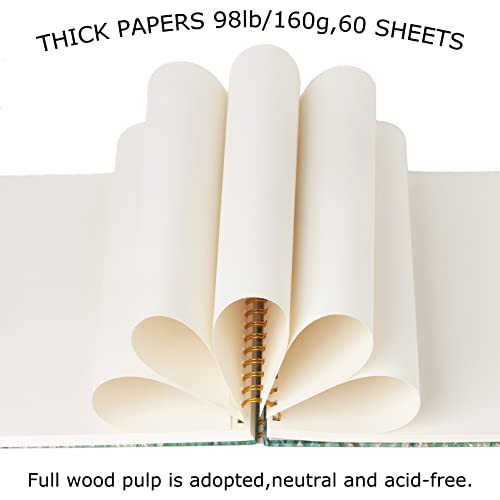 Van Gogh Aesthetic Art Mixed Media Sketchbook,A4 Spiral-Bound SketchbookMarker Paper Pad, 80 Pages of Premium 200 GSM Smooth Thick Paper, Mixed Media Sketch Book Drawing and Sketching for Kids Adults - color: Green Wheat Fields A4