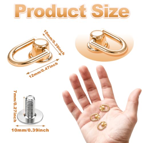40Pcs D Rings for Purse,Metal D Rings for Bag Making, Purse Hardware for Handbags, Crossbody Straps, Leather Craft, DIY Bag Repair (LightGold) - color: Lightgold