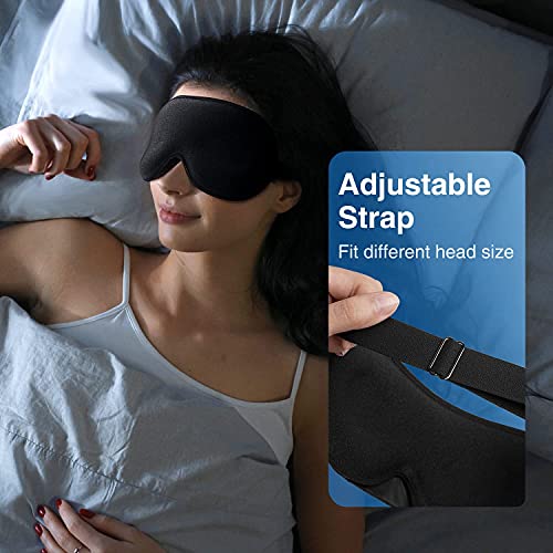 YFONG Weighted Sleep Mask for Women Men, 3D Light Blocking Eye Mask, Gray - color: Gray