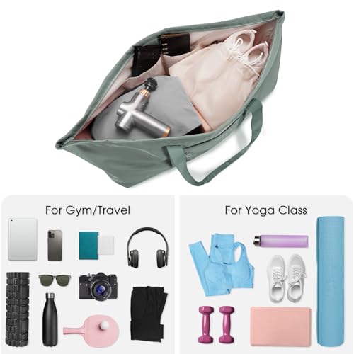 sportsnew Large Yoga Mat Bag Trolley Sleeve Gym Carrier Shoe Bag Wet Pocket - color: Greenish Grey