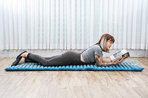 Leewadee - Foldable Floor Mattress - Japanese Roll Up Futon -Trifold Tatami Mat- Guest Floor Bed - Camping Mattress - Thai Massage Mat, Kapok Filled, 75 x 20 inches, Light Blue - color: Sf22 - Blue, size: S: 75x20"