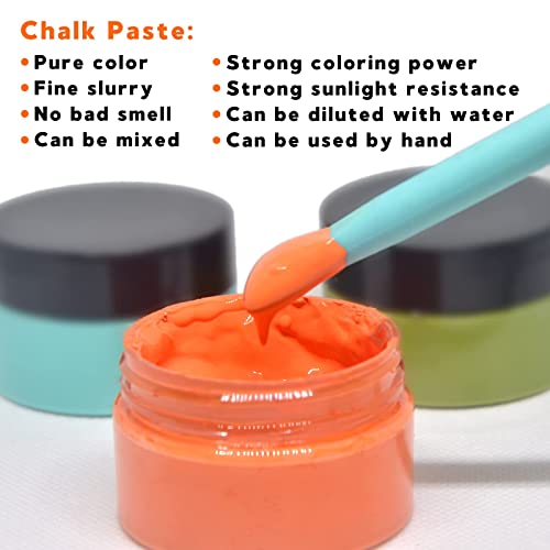6-Color Chalk Paste Set with 3 Silicone Squeegees , Silk Screen Paint Kit , Chalk Finish DIY Craft Paint for Wood, Fabric, Furniture & Home Decor Signs - color: 6colors