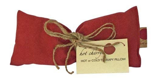 Eye Pillow Red Denim Cherry Pit-Stone Pack, Microwavable Hot/Cold Compress, Sustainable Heating Pad, Moist Heat, Headache Pain Relief, Spa Yoga Gift - color: Red Denim, Natural-dyed