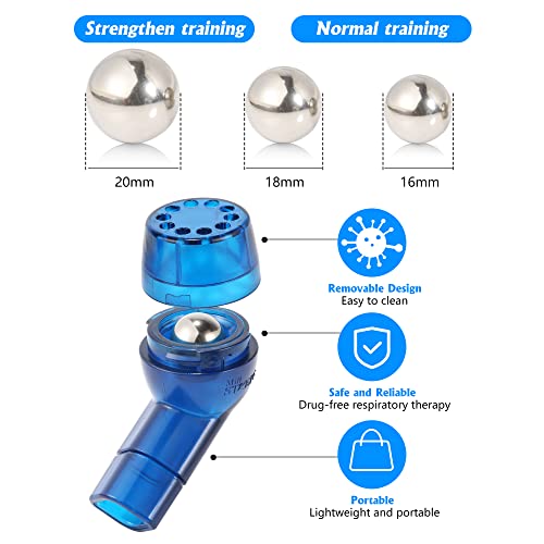 MILLSTEPS Breathing Exercise Device for Lungs,Flutter Valve,Expiratory Breathing Exerciser - Clear Mucus from Airways Naturally & Build Stronger Lungs (Blue) - color: Blue