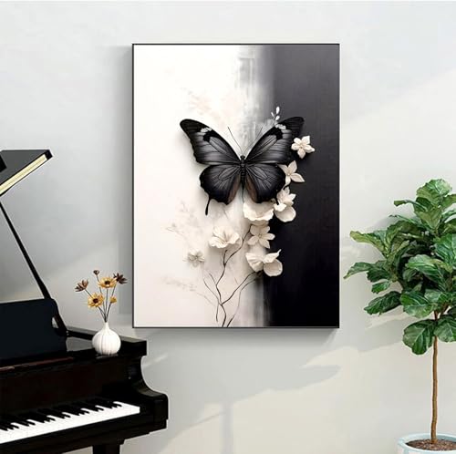 Hestarcul Paint by Numbers Kits for Adults,ButterflyEasy Adult Painting by Number on Canvas for Beginner,Animal DIY Watercolor Painting for Gift Home Decor Relax.
