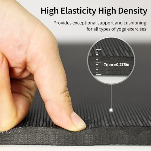 PAIDU Yoga Mat 8mm Super Thick TPE Fitness Mat | SGS Certified | Non-Slip, Odorless & Tear-Resistant | Unisex with Strap | for Yoga, Pilates, Meditation & Home Workouts (Black)