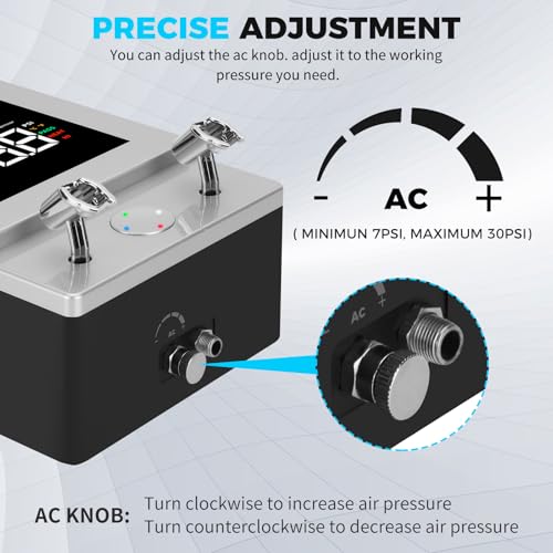 Ovaga Pro-Grade Airbrush Compressor – High-Performance Mini Compressor with Intelligent Digital Display, Precision Pressure Control for Model Painting - color: Airbrush Compressor
