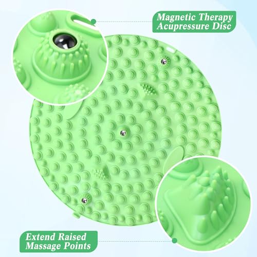 Threlaco 4 Pack Foot Massager Mat Foot Reflexology Pad with Magnetic Relaxation Massage Feet Pressure Point Pad Anti Fatigue Walk Stone Acupoint Mat Particle Portable Massage Tool (Blue and Green) - color: Blue, Green