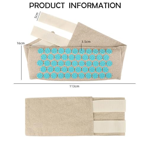 Waist Acupressure Massage Belt, Adjustable Lumbar Support Pillow Acupressure Wrap Strap Spiky Pressure Points Massage Acupuncture Mat Waist Belt for Lower Back Sciatica Pain Relief & Muscle Relaxation