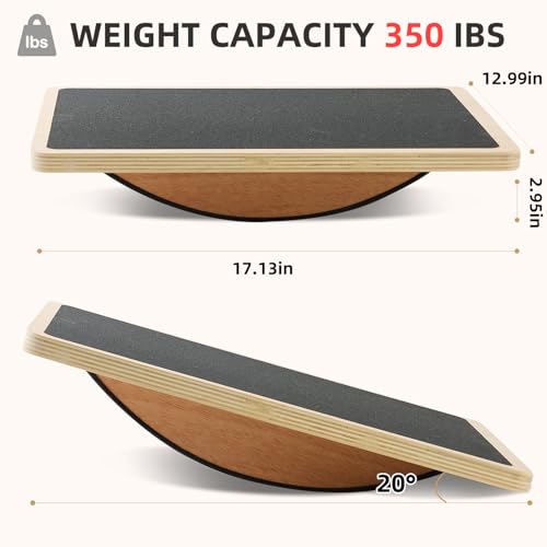 Juoe Balance Board Wobble Board,Balance Toys for Physical Therapy | Wooden Wobble Balance Board for Adults and Kids,Balance Training,Standing Desk Core Strength Balance Rocker Board - color: Black