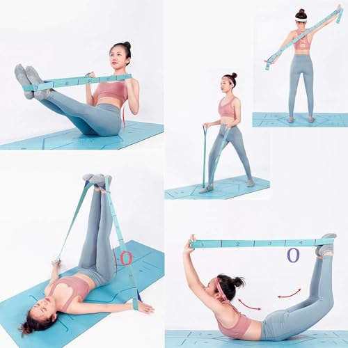 Yoga Strap 8 Loop, Adjustable Stretching Strap For Yoga Ballet Gymnastics, Multi Loop Yoga Belt - color: Dark purple little person style