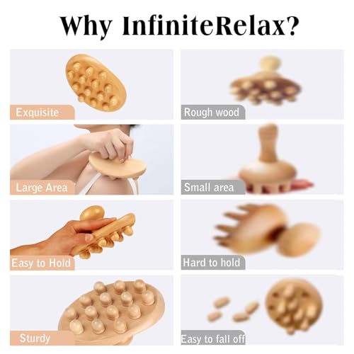 Wood Therapy Maderoterapia Kit, Wooden Fascia & Cellulite Massager for Body