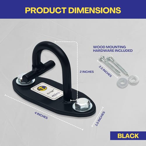 Anchor Gym Mini H1 (Set of 3) - Resistance Band Wall Anchors for Home Workouts | Wall Mount Anchor for Resistance Bands, Stretch Straps & Suspension Trainers - color: Black