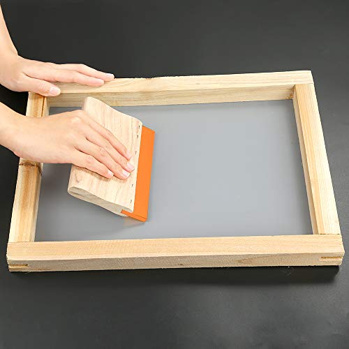 Caydo 3 Sizes Wooden Screen Printing Squeegee, 75 Durometer Ink Scraper | 5.9, 9.4, 13.7 inches,for screen printing fabric, DIY craft, ink scraper, wooden handle - size: 3Sizes