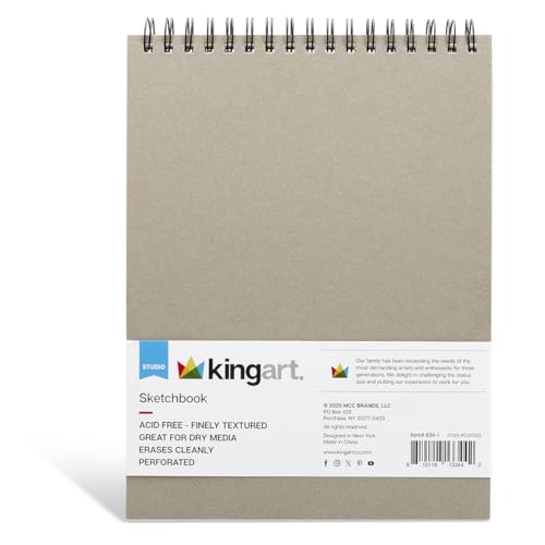 KINGART Sketch Pad – 9x12 Inch, 1-Pack – 100 Sheets (68 lb / 100 GSM), Premium Acid-Free Art Paper – Spiral-Bound Sketchbook for Shading & Drawing