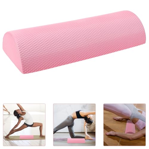 Cabilock Half Foam Roller for Back Pain Relief, Sakura Pink High Density EVA Lumbar Support, 30cm Semicircle Pilates Roller for Physical Therapy, Yoga & Balance Training