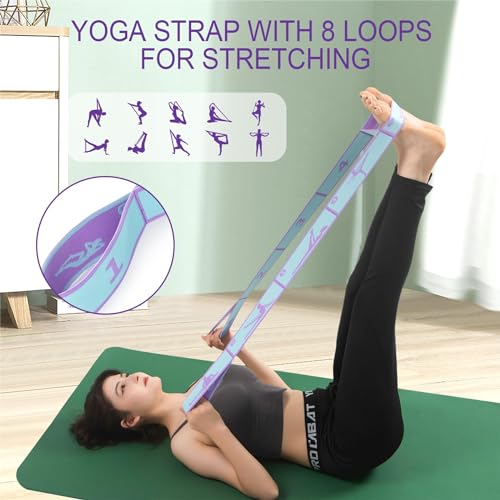 Yoga Stretching Strap for Dance Pilates Gymnastics, Elastic Flexible Training Tool for Women Men
