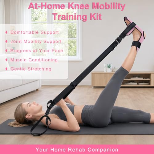 SPRING SEAON Knee Replacement Recovery Aids, Leg Stretcher Strap Kit - color: Pink