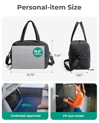 BAGSMART Gym Bag for Women, Carry on Travel Duffel Bag, Water-resistant Weekender with Shoe Compartment for Gym Travel Work, Dim Gray, Medium - color: Dim Gray, size: Medium