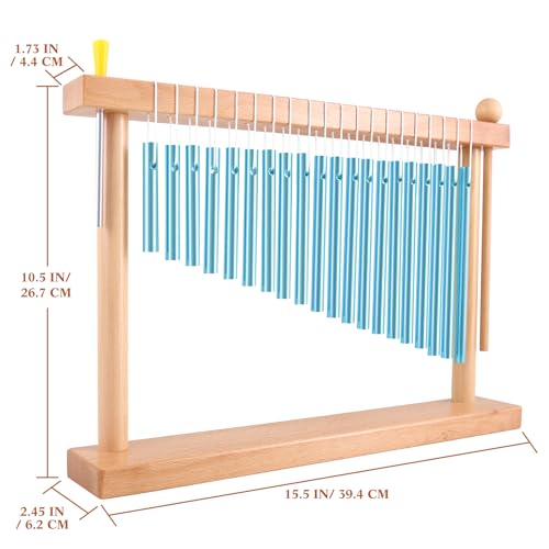 EASTROCK 20 Note Chime Blue Table Wind Chime Bar Percussion Instrument - color: Blue