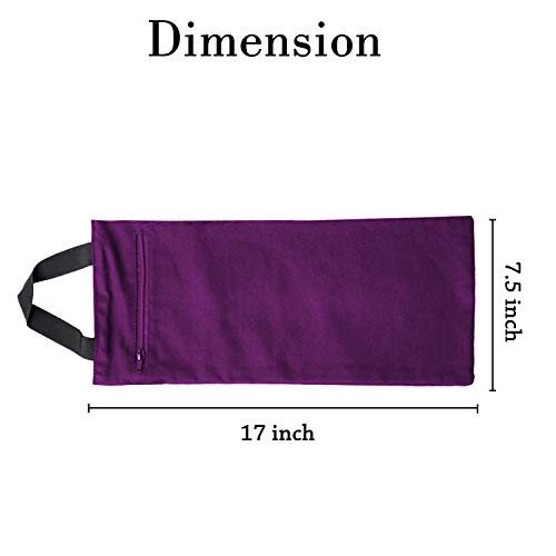 Yoga Sand Bag - Cotton Unfilled for Yoga Weights and Resistance Training, Size- 7.5" X 17" - color: Purple