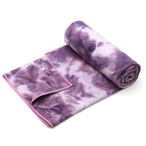 Eunzel Hot Yoga Mat Towel, Ultra-Absorbent Microfiber 72" x 26.5" | Ultra Absorbent Microfiber, Soft Touch Fabric, Quick Dry, Hot Yoga & Pilates, Machine Washable - color: Lavender