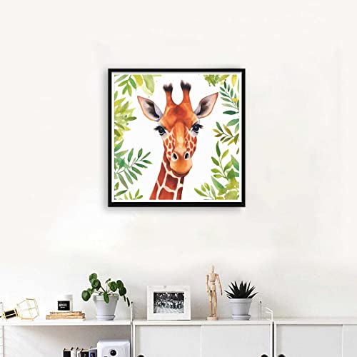 VAIIEYO 5D Diamond Art Kits for Adults Giraffe, Diamond Painting Animal, Paint by Numbers Full Drill Round Rhinestone Craft Canvas for Home Wall Decor Gift 14x14 inch - color: giraffe-7