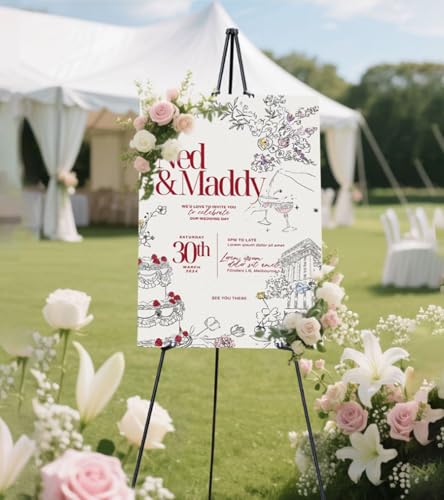 Display Easel Stand for Sign, Lightweight Tripod with Bag, Portable Adjustable Artist Easels for Outdoor Painting Canvas/Posters/Wedding, 1PC Black