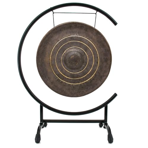 16" Chinese Gongs on High C Stand - Includes Gong, Mallet & Gong Stand/Easy to Assemble Metal Stand/Great for Small Spaces - size: 16" Galactic Bao Gong