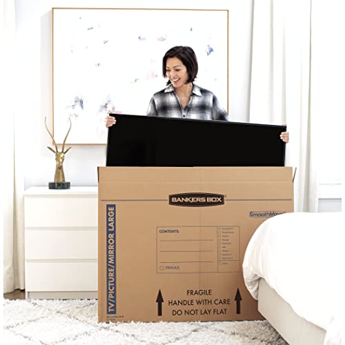 Bankers Box 4-Pack Large TV/Picture/Mirror Moving Boxes | Protect TVs, mirrors, and framed art with rigid moving boxes sized for flat, fragile items. - style: Large