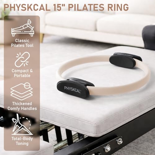PhysKcal Pilates Ring, 15-Inch Magic Circle with Thick Padded Handle - color: Nude