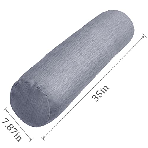 1 MIDDLE ONE Body Pillow, Bolster Pillow with Cooling Cover, Long Round Roll Cylinder Pillow for Bed, 35" x 7.87", Grey - color: Cooling Grey, size: 35 inch