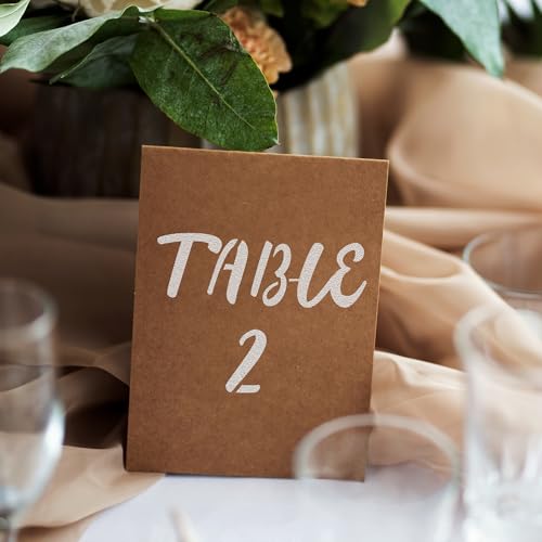 NAKLEO 42 Pcs Letters & Numbers Plastic Stencils for Crafts Reusable 2.8 Inch, Letter for Painting, Alphabet, Template Art, Wall, Wood, Fabric - Handwriting Capital - color: Handwriting - Capital, size: 2.8" x 2.8"