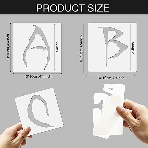 36pcs Halloween Letter Stencils Reusable Halloween Number Stencil DIY Alphabet Stencil for Painting on Wood Canvas Reusable Template Nativity Scene Paint Stencils for Crafts Fabric Home Décor - color: Halloween Style, size: 4 Inch