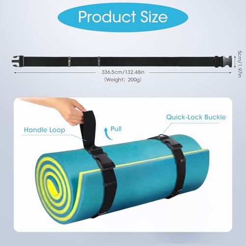 Multifunctional Floating Mat Straps With Quick Release Buckles, Suitable For Baby Pads, Yoga, And Water Activities, Reusable Fastening Strap With Pull Handle Design - 2pack
