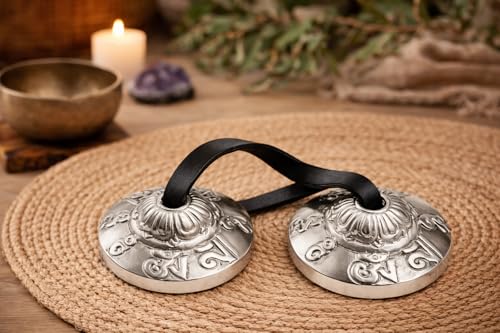 Premium Bronze Tingsha Cymbals Bells - Meditation Mindfulness Chime For Chakra Healing Sound Bath Spiritual Gifts Handcrafted Tibetan By Himalayan Bazaar - size: 1.6 Inches