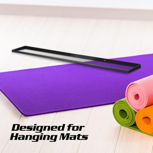 Sintuff 49 x 7 x 2 Yoga Mat Holder Hanging Mat Wall-mounted Rack Holds up to 60 Exercise Mats Holder for Home Gym, Fitness Classes, Yoga Studio